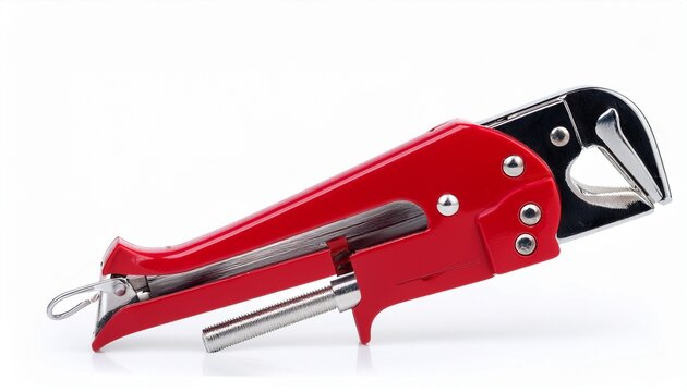 professional red jaw style staple remover tool isolated on white background