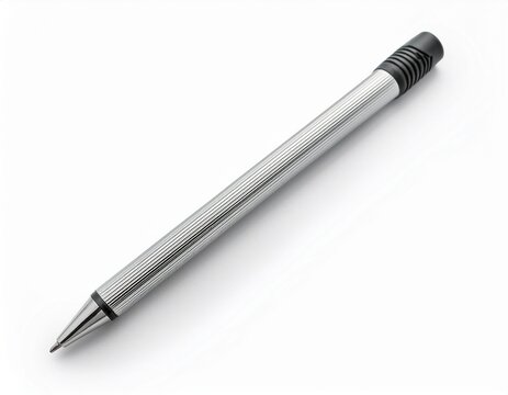 professional grey mechanical drafting pencil with ergonomic rubber grip isolated on white background