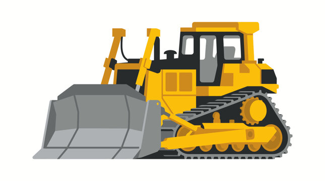 Yellow Bulldozer Heavy Equipment Machine.