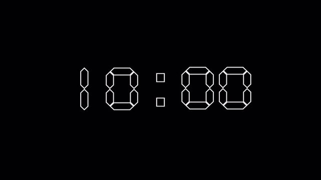 15 second timer countdown on transparent background; digital clock. Perfect for web, video,
presentation, and apps.