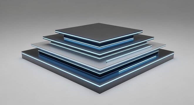 Stacked modern smartphones in gradient metallic colors