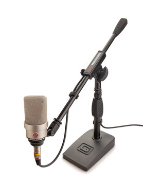 neumann microphone gator stand path isolated on white