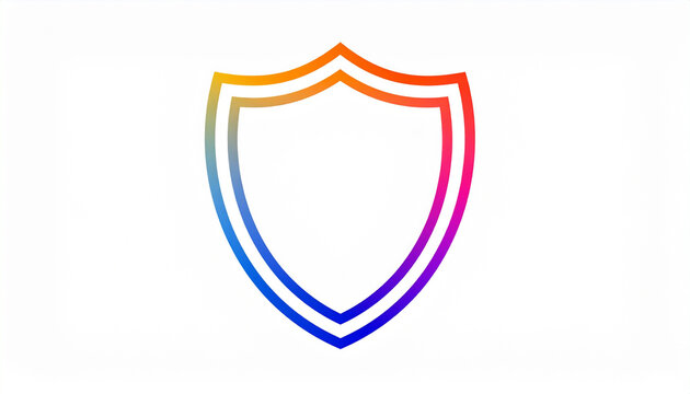 Colorful shield icon on white background