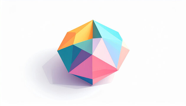 Geometric shape with colorful facets