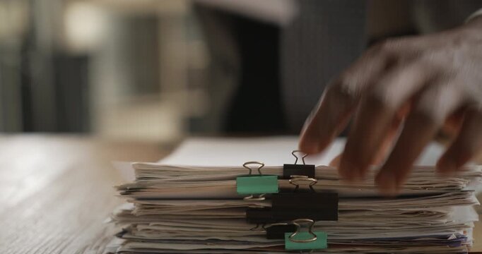 Working on documents and files in the office