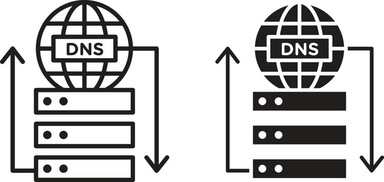 DNS icon collection. Minimal icon and symbol