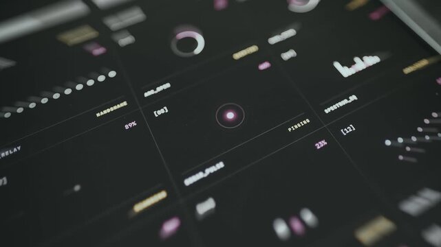 Modern UI dashboard with progress bars and indicators