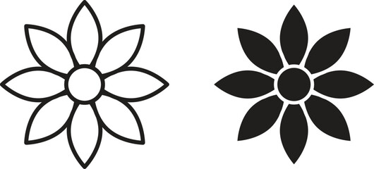 Fototapeta premium Gerbera icon collection. Minimal icon and symbol
