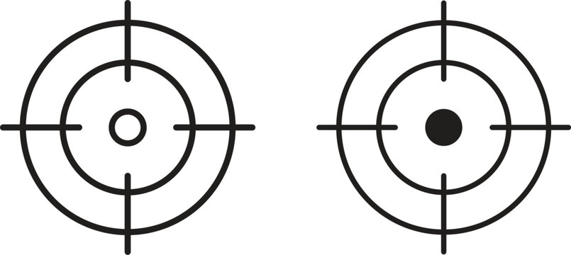 Gun target icon collection. Minimal icon and symbol