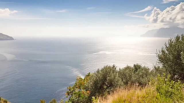 Amalfi Coast, Mediterranean Sea, Italy. Time lapse.