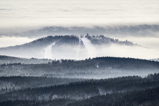 Winter inversion in Jizerske hory