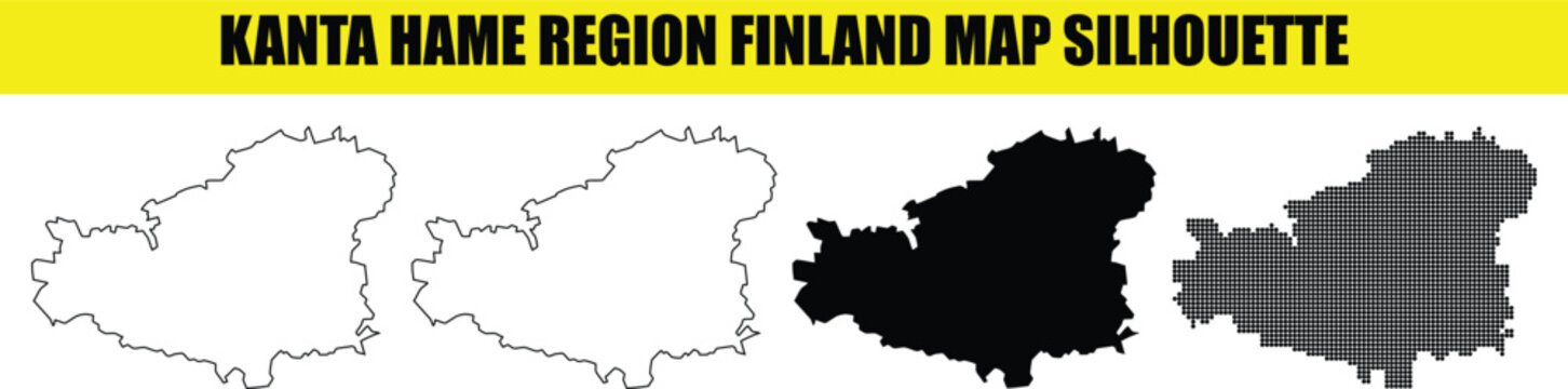 Kanta hame region finland map silhouette vector illustration isolated on transparent background.