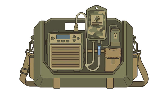 Green tactical first aid kit bag.