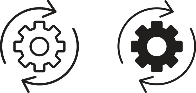 Implementation icon collection. Minimal icon and symbol