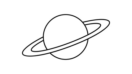 Saturn Planet Vector Outline Icon Design © mr_studioo