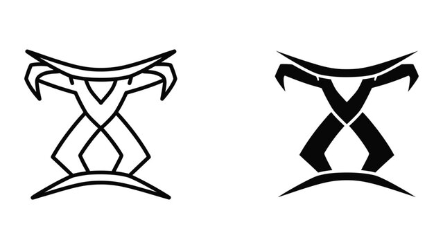 Minimalist crossed arrows and x symbol design