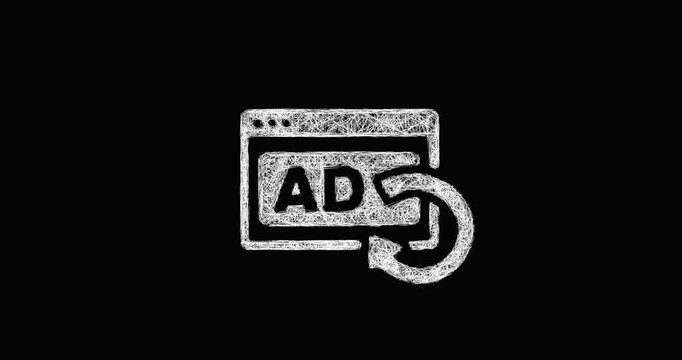 Sketch retargeting ads icon animation - smooth progressive reveal
