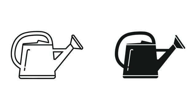 Watering can icon with half-filled and empty states