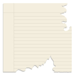 Obraz premium blank crumpled lined paper notebook paper with torn edges isolated on transparent sheet of paper