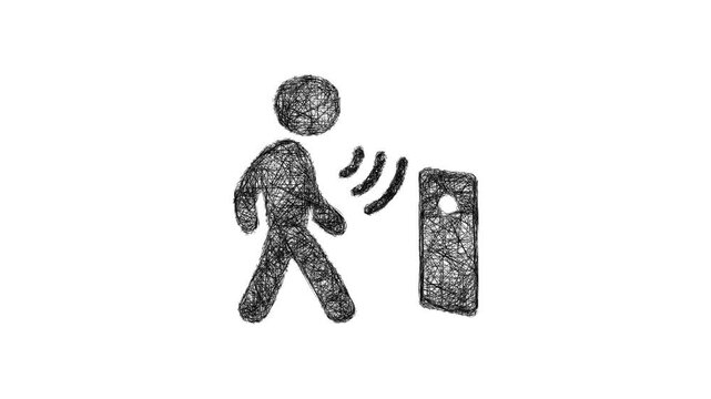 Sketch motion sensor icon animation - smooth progressive reveal