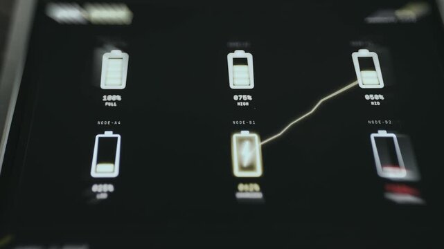 Battery icons with varying charge levels