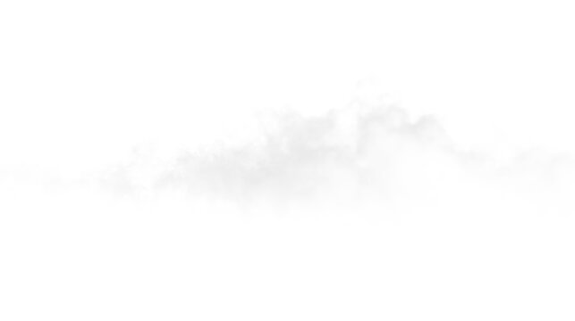 Clouds floating on a transparent background for use in various designs and projects during any time of the day