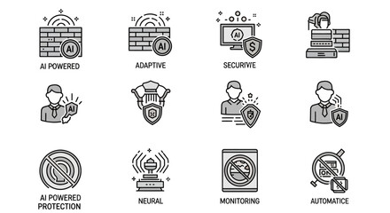 Cyber security icons and symbols. © Alpin