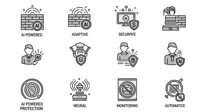 Cyber security icons and symbols.