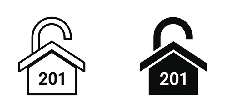 Open and closed house number 201 lock icons