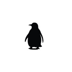 Obraz premium Penguin silhouette stands in a formal upright posture, providing a clean and recognizable graphic icon that serves as a versatile element for educational materials, nature themes, or branding.