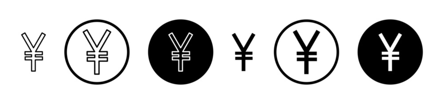 Yen icon, template for graphic or web design. vector illustration