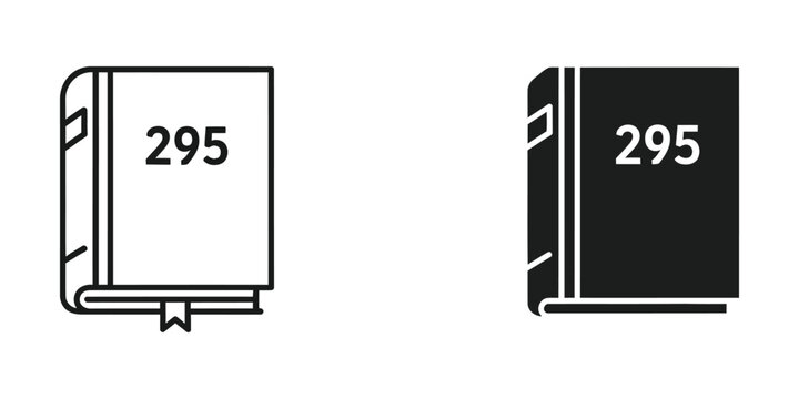 Two notebooks with number 295 icon design