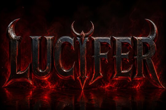 Dark Infernal LUCIFER 3D Typography with Fiery Glow