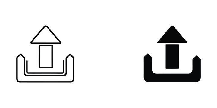 Minimalist arrow pointing up with loading bar icon