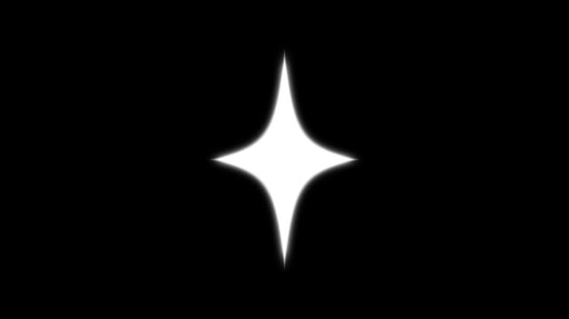 Glowing and twinkling star motion graphics,White shining star light, Vector, doodles style stars blinking effects,star smooth shining cartoon stars on black screen. 4k video