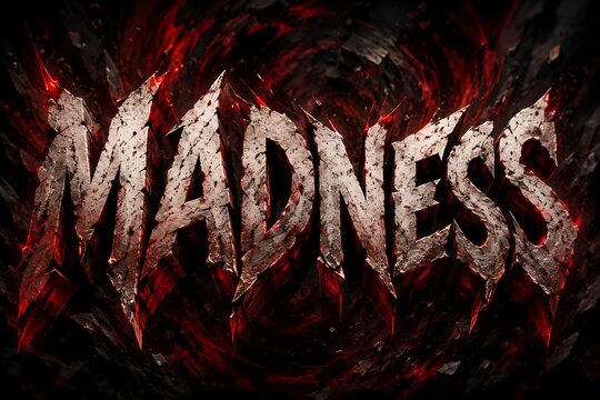 Madness 3D Typography with Chaotic Glitch and Dark Energy