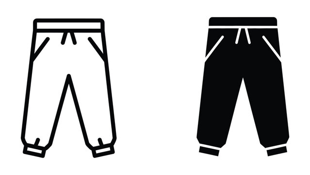 Black and white athletic sweatpants with side stripes