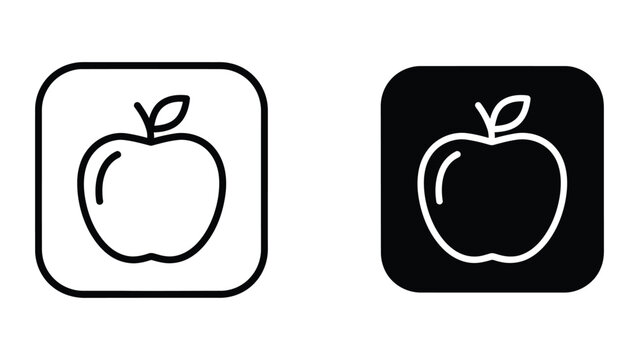 Minimal apple logo icon in white and black versions