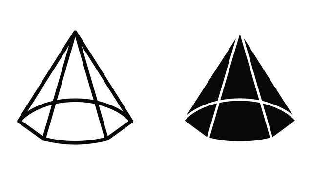 Black and white geometric pyramid with triangular lines