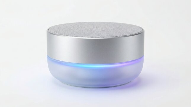 A sleek, minimalist device showcasing Silent Intelligence for enhanced ambient atmosphere and modern living, providing discreet technological presence and subtle illumination