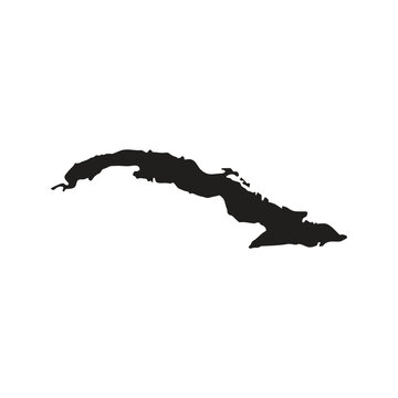 cuba map silhoutette Suitable for posters and web icons