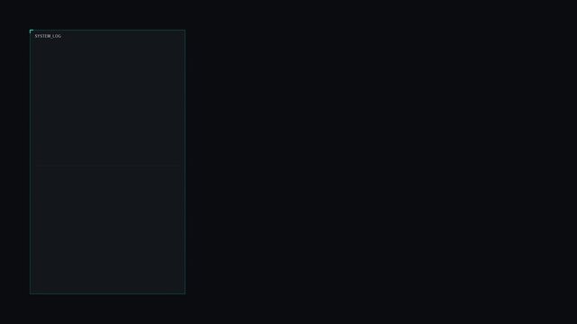 Tech dashboard with compact bar charts and neon lines