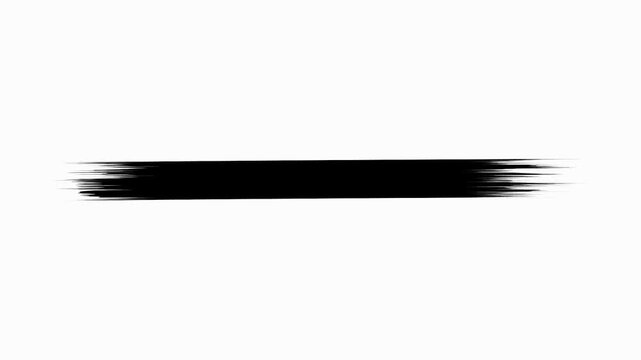 Horizontal brushstroke line with black ink texture in a minimalist vector style.