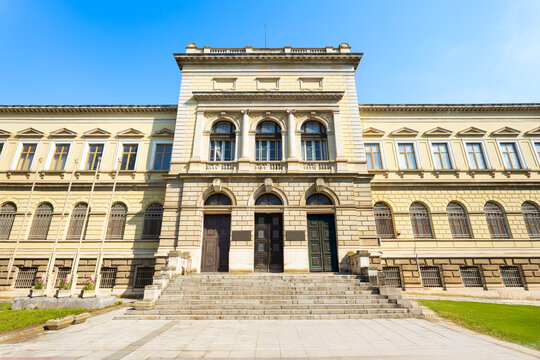 Varna Archaeological Museum facade view in Bulgaria