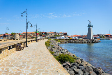 Fototapeta premium Western fortress wall aerial view in Nessebar, Byulgaria