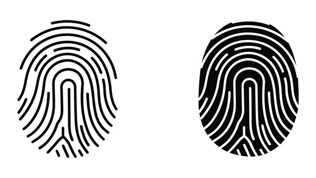 Black and white fingerprint pattern comparison illustration