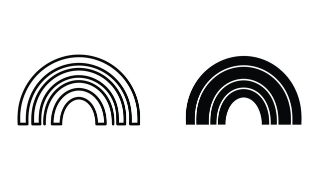 Black and white rainbow arches illustration
