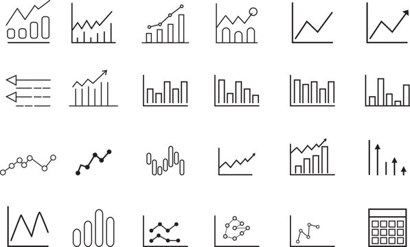 Business Data Chart and Graph Icon Set