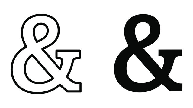 Black and white ampersand symbol in elegant script style