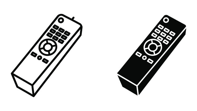 Black and white remote controls illustration